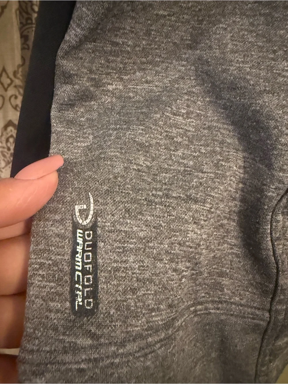 Champion Men's Gray and Black Quarter-Zip Sweatshirt